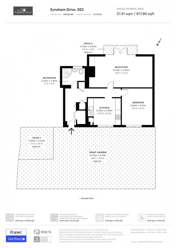 Floor Plan Image for 1 Bedroom Flat for Sale in Eynsham Drive, London