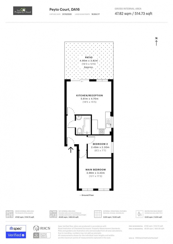 Floor Plan Image for 2 Bedroom Property to Rent in Kelvin Road, Welling