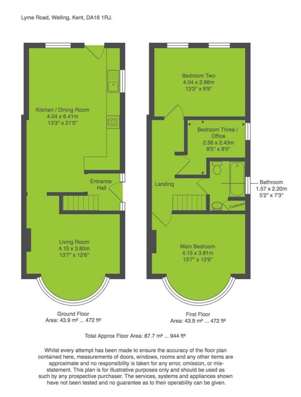 Floor Plan Image for 3 Bedroom Semi-Detached House for Sale in Lyme Road, Welling