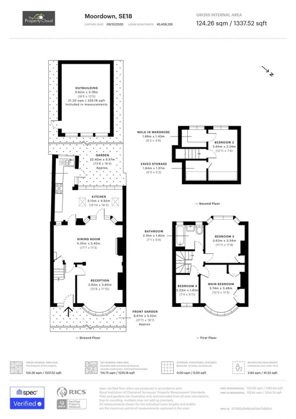 Floor Plan Image for 4 Bedroom Property for Sale in Moordown, Shooters Hill, London