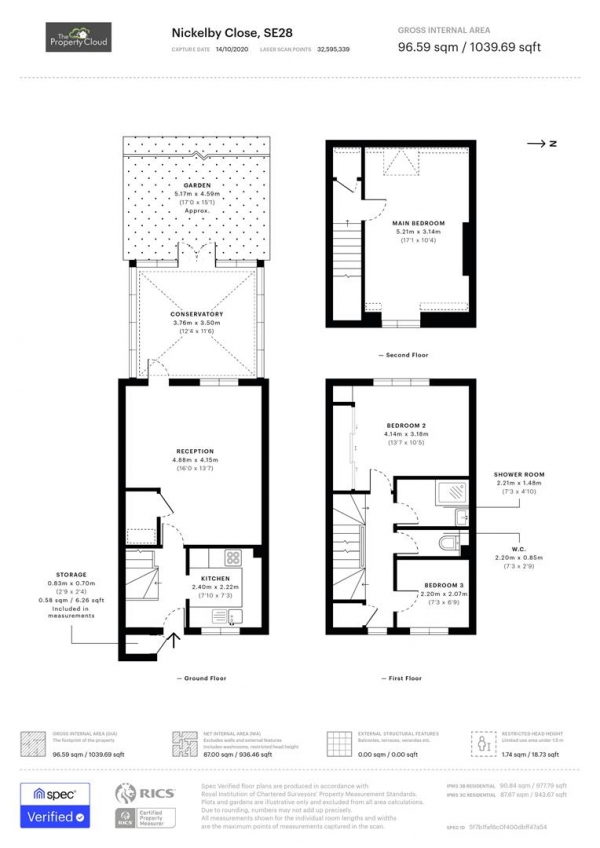 Floor Plan Image for 3 Bedroom End of Terrace House for Sale in Nickelby Close, London