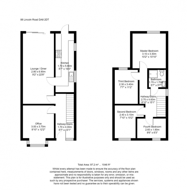 Floor Plan Image for 4 Bedroom Semi-Detached House for Sale in Lincoln Road, Erith