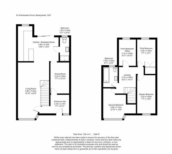 Floor Plan Image for 4 Bedroom Semi-Detached House to Rent in Holmsdale Grove, Bexleyheath