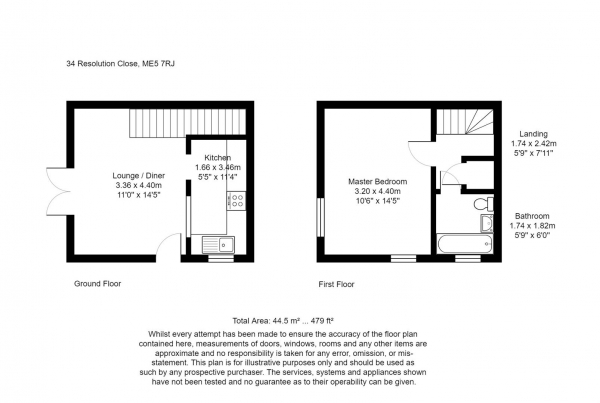 Floor Plan Image for 1 Bedroom Property for Sale in Resolution Close, Chatham