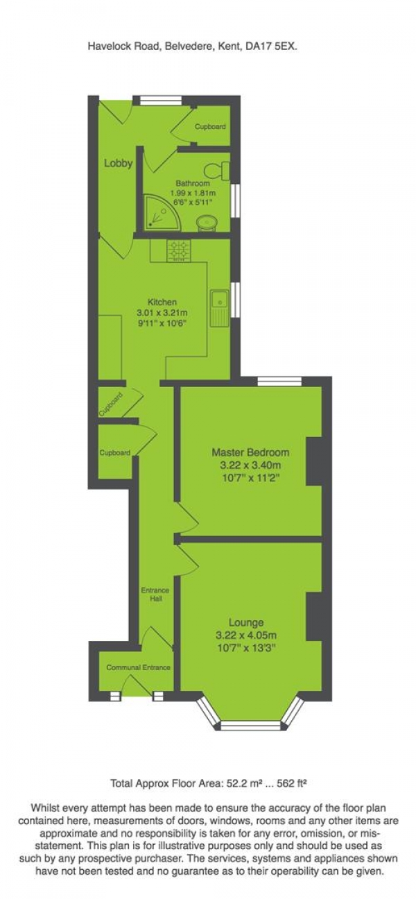 Floor Plan Image for 1 Bedroom Flat for Sale in Havelock Road, Belvedere