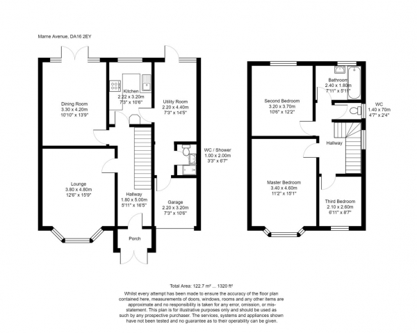 Floor Plan Image for 3 Bedroom Semi-Detached House for Sale in Marne Avenue, Welling