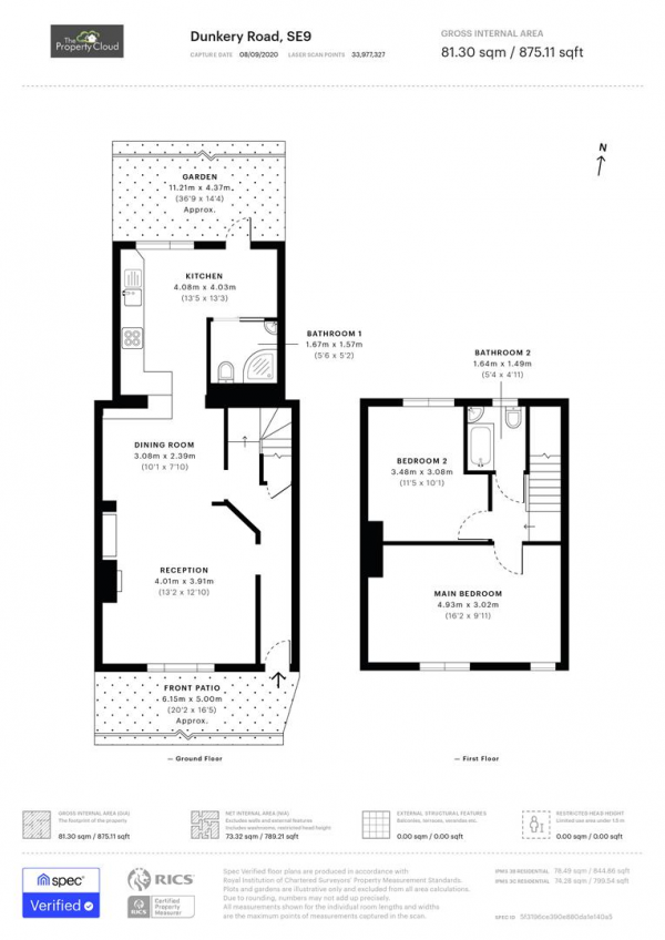 Floor Plan Image for 2 Bedroom Property for Sale in Dunkery Road, London