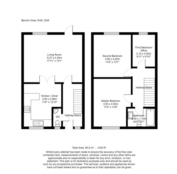 Floor Plan Image for 3 Bedroom Property for Sale in Barnett Close, Erith