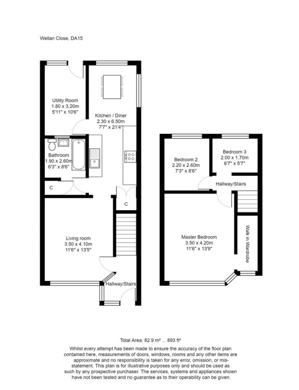 Floor Plan Image for 3 Bedroom Property for Sale in Wellan Close, Sidcup