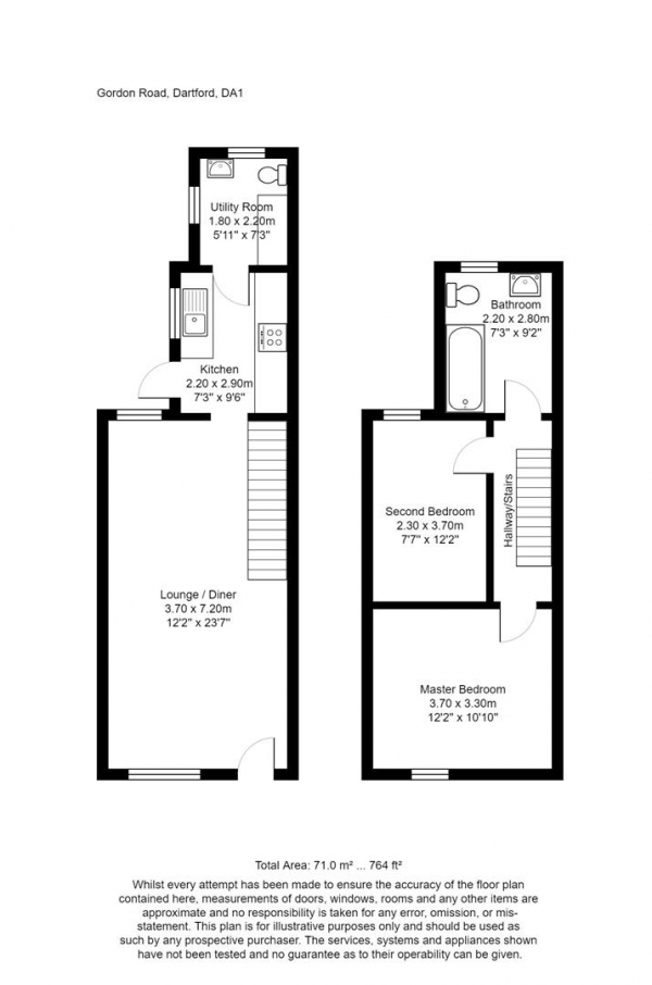 Floor Plan Image for 2 Bedroom Property for Sale in Gordon Road, Dartford