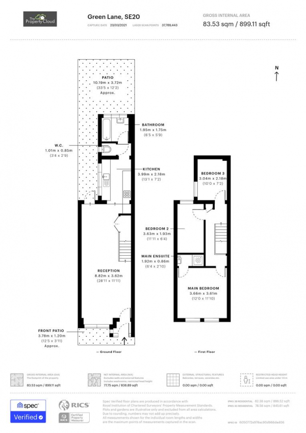 Floor Plan Image for 3 Bedroom Property to Rent in Green Lane, London