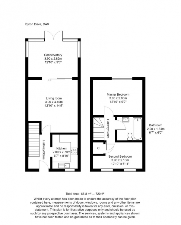 Floor Plan Image for 2 Bedroom Property for Sale in Byron Drive, Erith