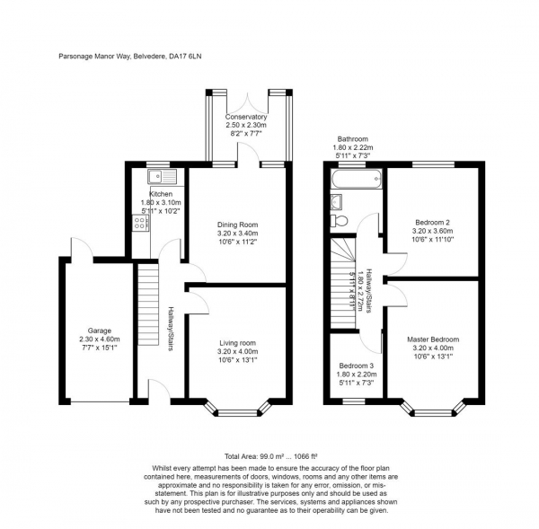 Floor Plan Image for 3 Bedroom Semi-Detached House to Rent in Parsonage Manorway, Belvedere