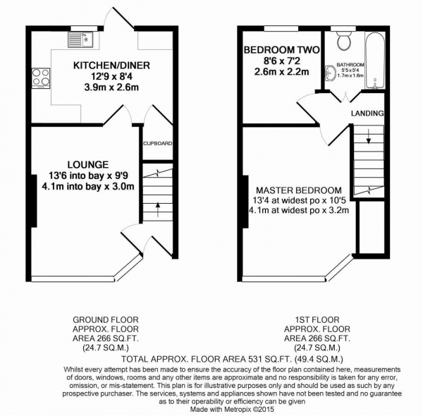 Floor Plan Image for 2 Bedroom Property for Sale in Parkside Avenue, Bexleyheath