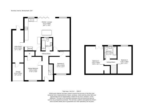 Floor Plan Image for 4 Bedroom Semi-Detached Bungalow for Sale in Eversley Avenue, Bexleyheath