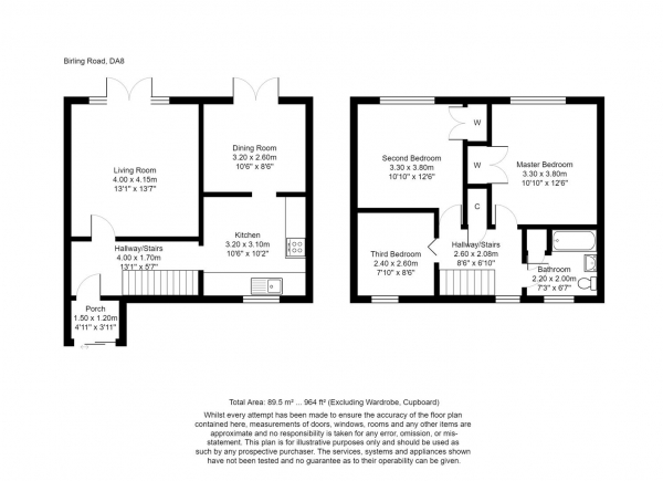 Floor Plan Image for 3 Bedroom Semi-Detached House for Sale in Birling Road, Erith