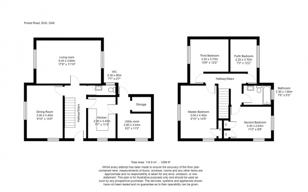 Floor Plan Image for 4 Bedroom End of Terrace House for Sale in Forest Road, Erith