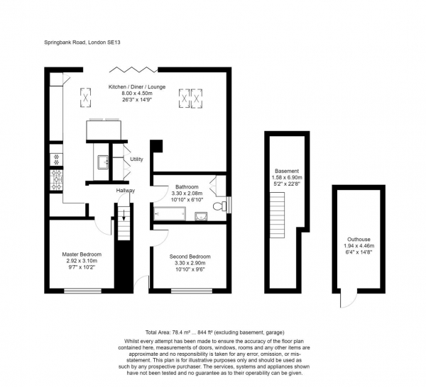 Floor Plan Image for 2 Bedroom Flat for Sale in Springbank Road, London