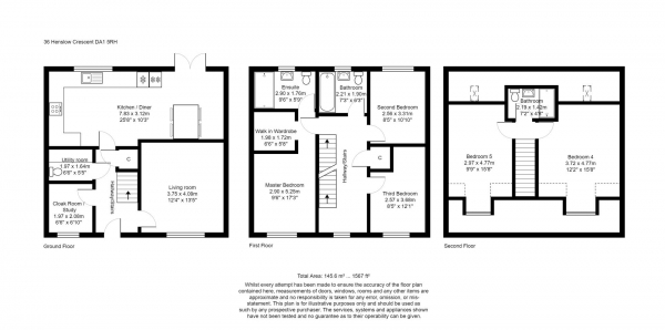 Floor Plan Image for 5 Bedroom Detached House for Sale in Henslow Crescent, Dartford