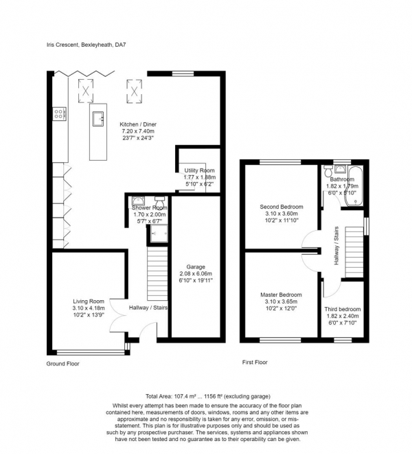 Floor Plan Image for 3 Bedroom Semi-Detached House for Sale in Iris Crescent, Bexleyheath