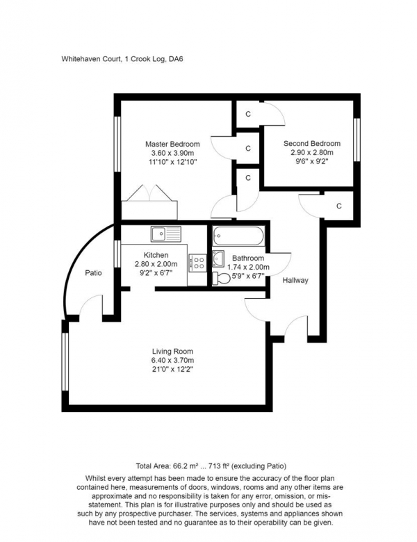 Floor Plan Image for 2 Bedroom Retirement Property for Sale in 22 Crook Log, Bexleyheath