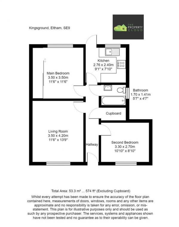 Floor Plan Image for 2 Bedroom Maisonette for Sale in Kingsground, Eltham, London