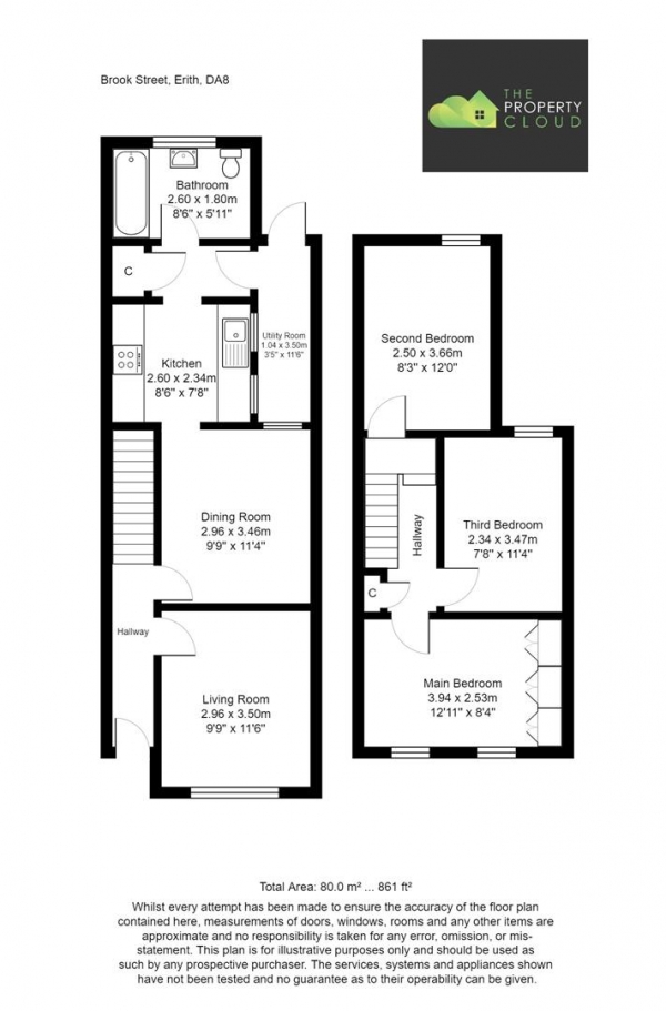 Floor Plan Image for 3 Bedroom Terraced House for Sale in Brook Street, Erith