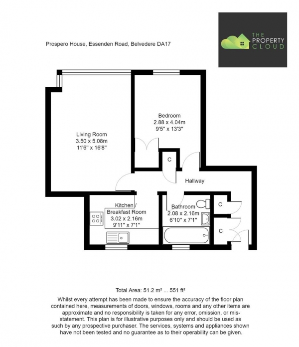 Floor Plan Image for 1 Bedroom Flat for Sale in Essenden Road, Belvedere