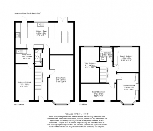 Floor Plan Image for 4 Bedroom Semi-Detached House for Sale in Haslemere Road, Bexleyheath