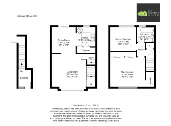 Floor Plan Image for 2 Bedroom Maisonette for Sale in Oakways, Eltham, London