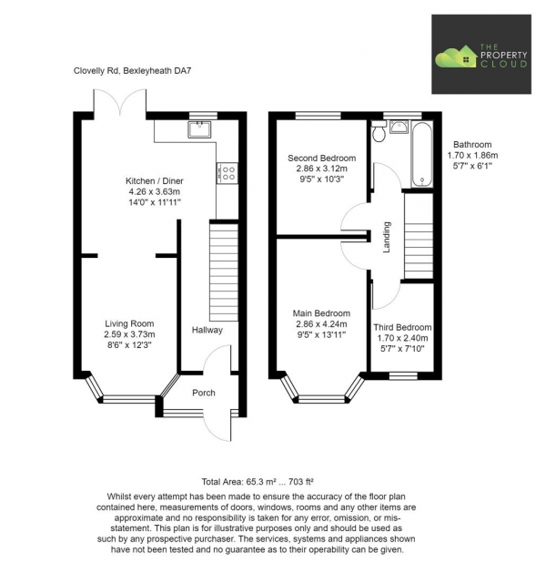 Floor Plan Image for 3 Bedroom Property for Sale in Clovelly Road, Bexleyheath