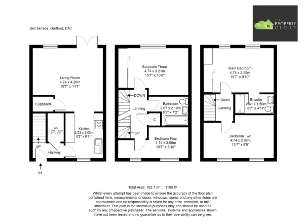 Floor Plan Image for 4 Bedroom Terraced House for Sale in Bell Terrace, Dartford