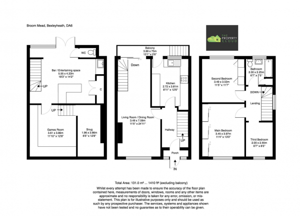 Floor Plan Image for 3 Bedroom Semi-Detached House for Sale in Broom Mead, Bexleyheath