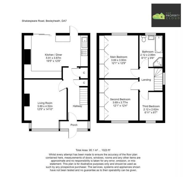 Floor Plan Image for 3 Bedroom Semi-Detached House for Sale in Shakespeare Road, Bexleyheath