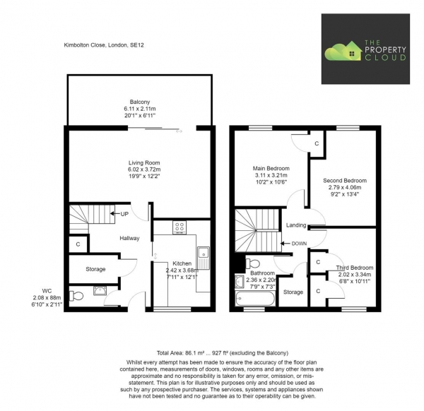 Floor Plan Image for 3 Bedroom Maisonette for Sale in Kimbolton Close, London