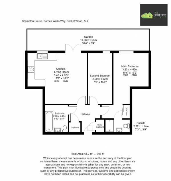 Floor Plan Image for 2 Bedroom Flat for Sale in Barnes Wallis Way, Bricket Wood, St. Albans