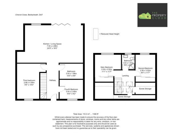 Floor Plan Image for 4 Bedroom Terraced Bungalow for Sale in Cheviot Close, Bexleyheath