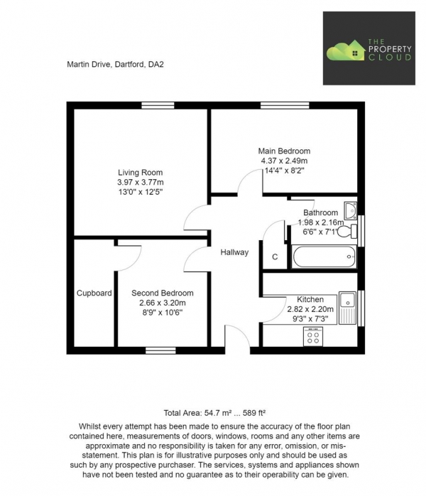 Floor Plan Image for 2 Bedroom Maisonette for Sale in Martin Drive, Stone, Dartford