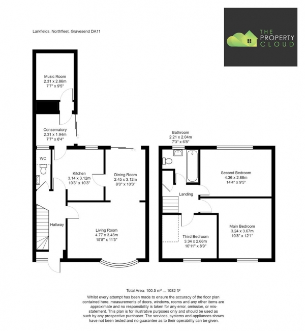 Floor Plan Image for 3 Bedroom Property for Sale in Larkfields, Northfleet, Gravesend