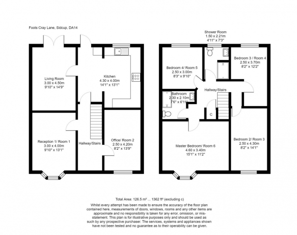 Floor Plan Image for 4 Bedroom Property to Rent in Foots Cray Lane, Sidcup