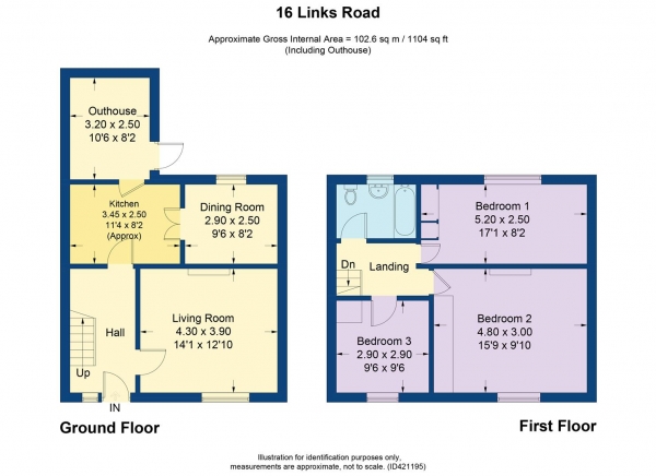 Floor Plan Image for 3 Bedroom Property for Sale in Links Road, Heywood