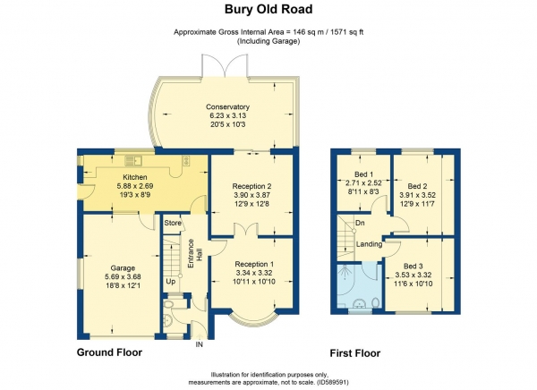 Floor Plan Image for 3 Bedroom Semi-Detached House for Sale in Bury Old Road, Heywood