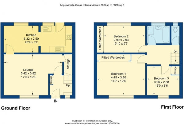 Floor Plan Image for 3 Bedroom Property for Sale in Derwent Avenue, Heywood