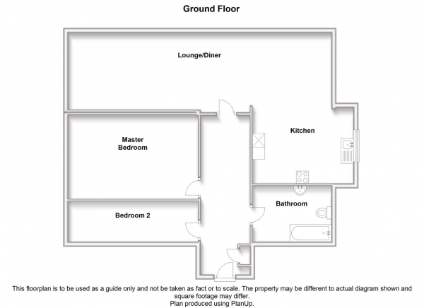 Floor Plan for 2 Bedroom Apartment for Sale in Longstork Road, Rugby, CV23, 0GB - Offers Over &pound109,950