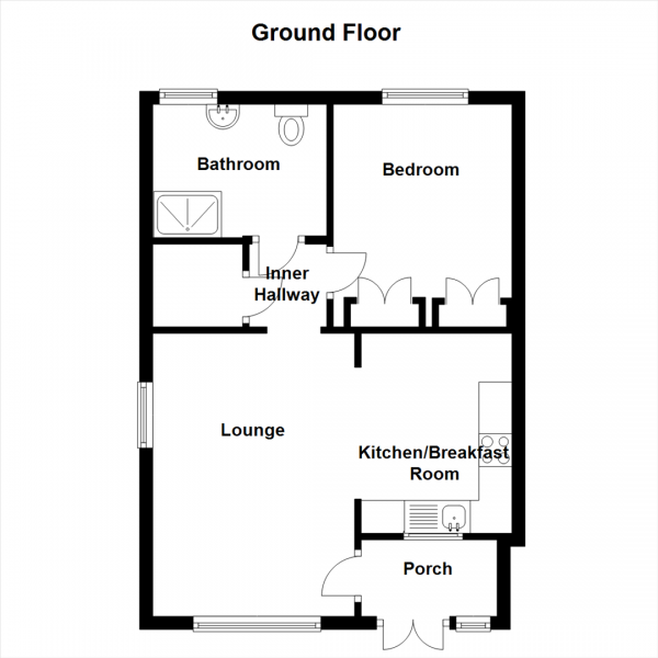 Floor Plan Image for 1 Bedroom Semi-Detached Bungalow for Sale in School Street, Hillmorton, Rugby