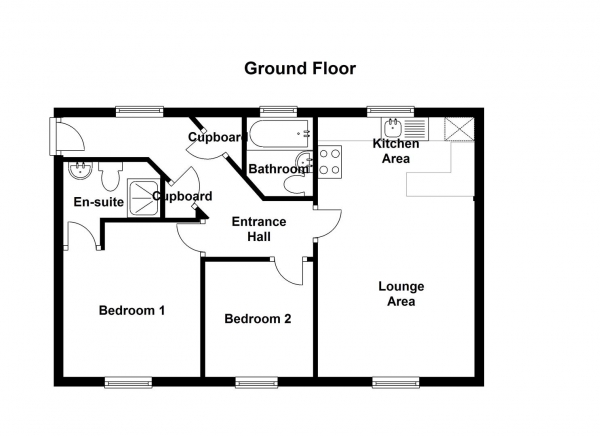 Floor Plan for 2 Bedroom Apartment for Sale in Follager Road, Rugby, CV21, 2JF - Offers Over &pound120,000