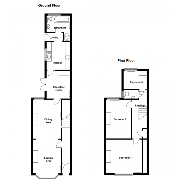 Floor Plan Image for 3 Bedroom Property for Sale in Campbell Street, Rugby