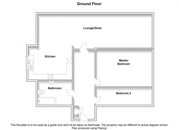 Floor Plan for 2 Bedroom Flat for Sale in Longstork Road, Rugby, CV23, 0GB - Offers Over &pound110,000