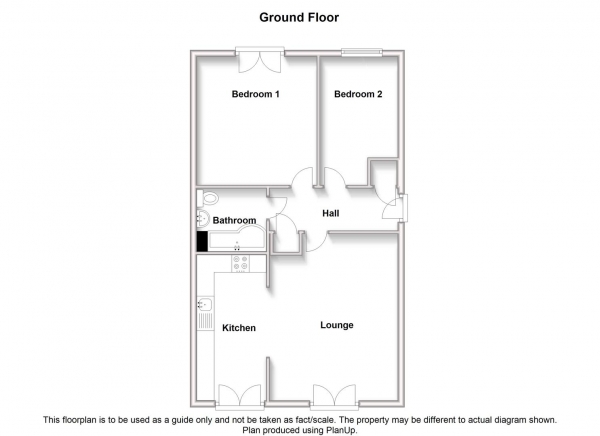 Floor Plan for 2 Bedroom Apartment for Sale in Dunchurch Road, Rugby, CV22, 6AR - Guide Price &pound145,000