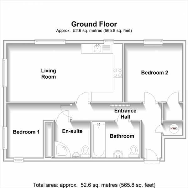 Floor Plan Image for 2 Bedroom Flat for Sale in Lister House, Ivy Grange, Rugby